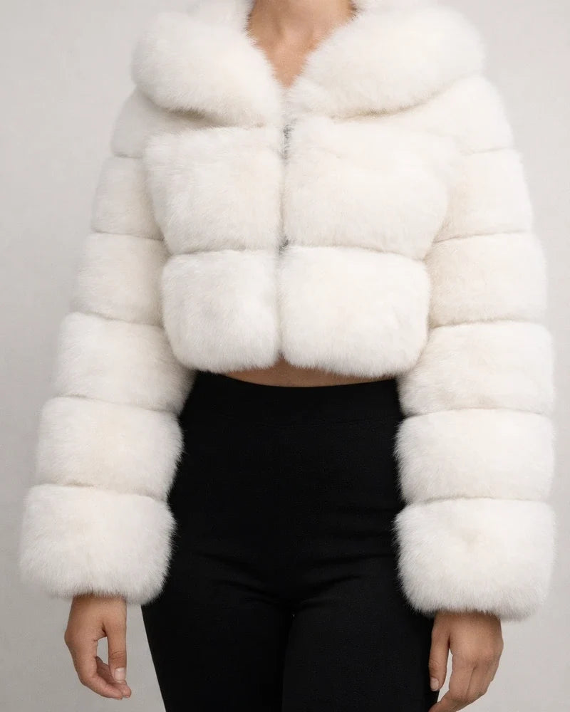 Women's Fur Coat Faux Fur Coat Hoodie Jacket Wedding Daily Outdoor clothing Fall Winter Short Coat Slim Casual Faux Leather Jacket Long Sleeve Solid Color Fur Light Pink Sapphire Navy | JRSEE:37fb59e8-4e7f-4253-90d6-e6a80c6e5f3e