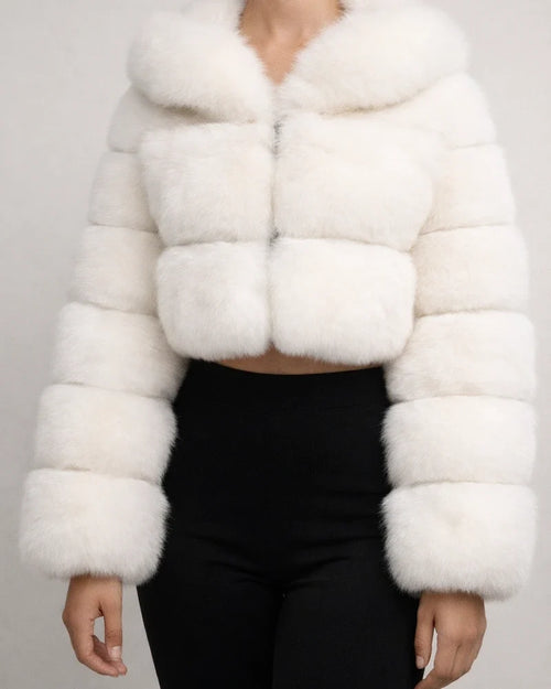 Women's Fur Coat Faux Fur Coat Hoodie Jacket Wedding Daily Outdoor clothing Fall Winter Short Coat Slim Casual Faux Leather Jacket Long Sleeve Solid Color Fur Light Pink Sapphire Navy | JRSEE:37fb59e8-4e7f-4253-90d6-e6a80c6e5f3e
