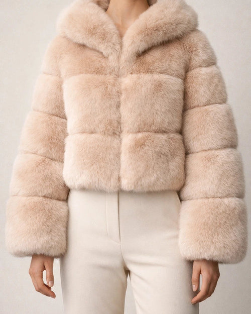Women's Fur Coat Faux Fur Coat Hoodie Jacket Wedding Daily Outdoor clothing Fall Winter Short Coat Slim Casual Faux Leather Jacket Long Sleeve Solid Color Fur Light Pink Sapphire Navy | JRSEE:c0f28e36-d6cc-462c-821d-9b2b76c44258