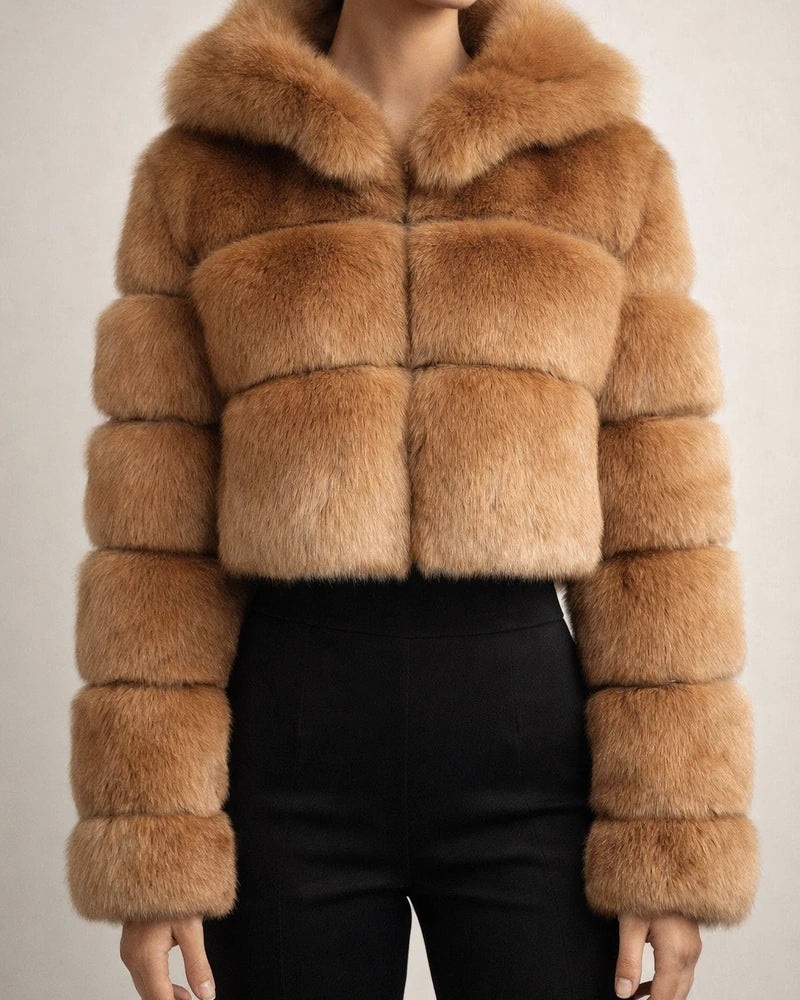 Women's Fur Coat Faux Fur Coat Hoodie Jacket Wedding Daily Outdoor clothing Fall Winter Short Coat Slim Casual Faux Leather Jacket Long Sleeve Solid Color Fur Light Pink Sapphire Navy | JRSEE:07461ce3-de98-4f34-8888-23175a360696