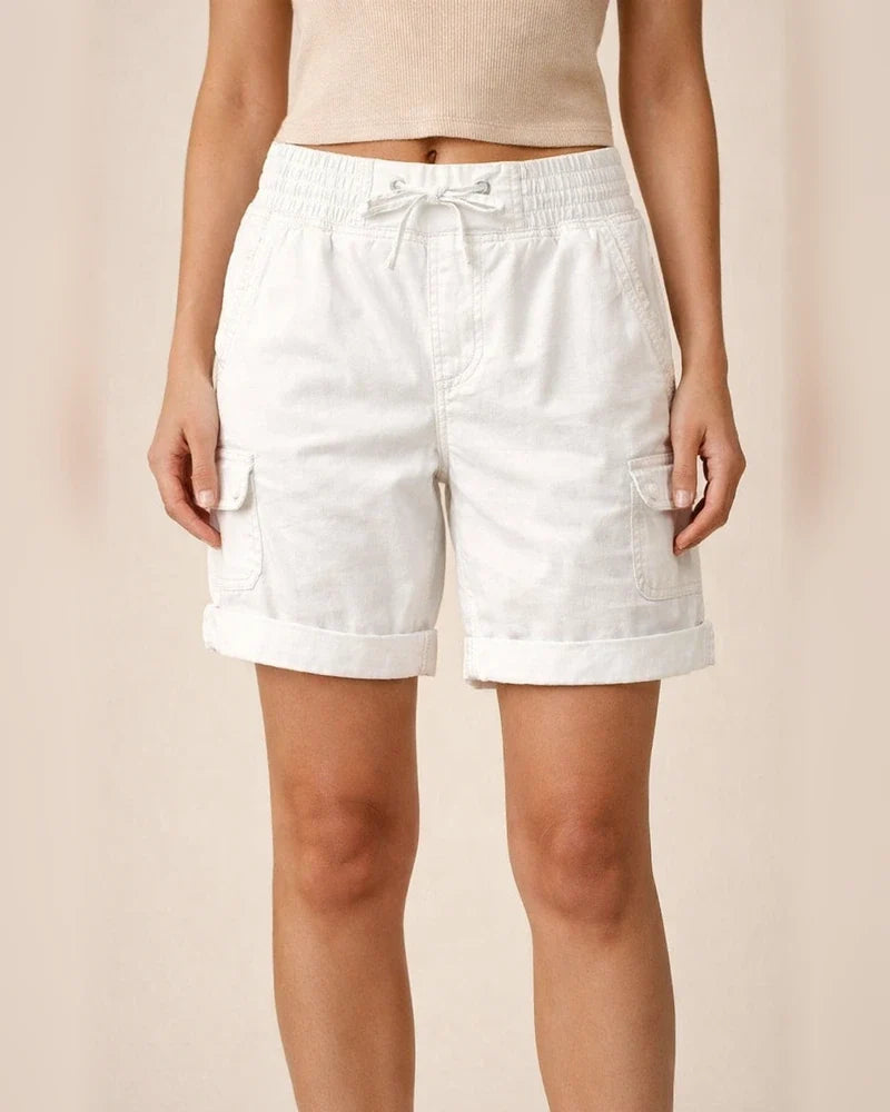 Women's High-waisted Work Pants Casual Pants Cotton Shorts Thin Section A Word Shorts | JRSEE:3ee6c9bb-00ae-4fc5-93bd-f2b03b31573a