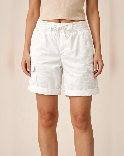 Women's High-waisted Work Pants Casual Pants Cotton Shorts Thin Section A Word Shorts | JRSEE:3ee6c9bb-00ae-4fc5-93bd-f2b03b31573a