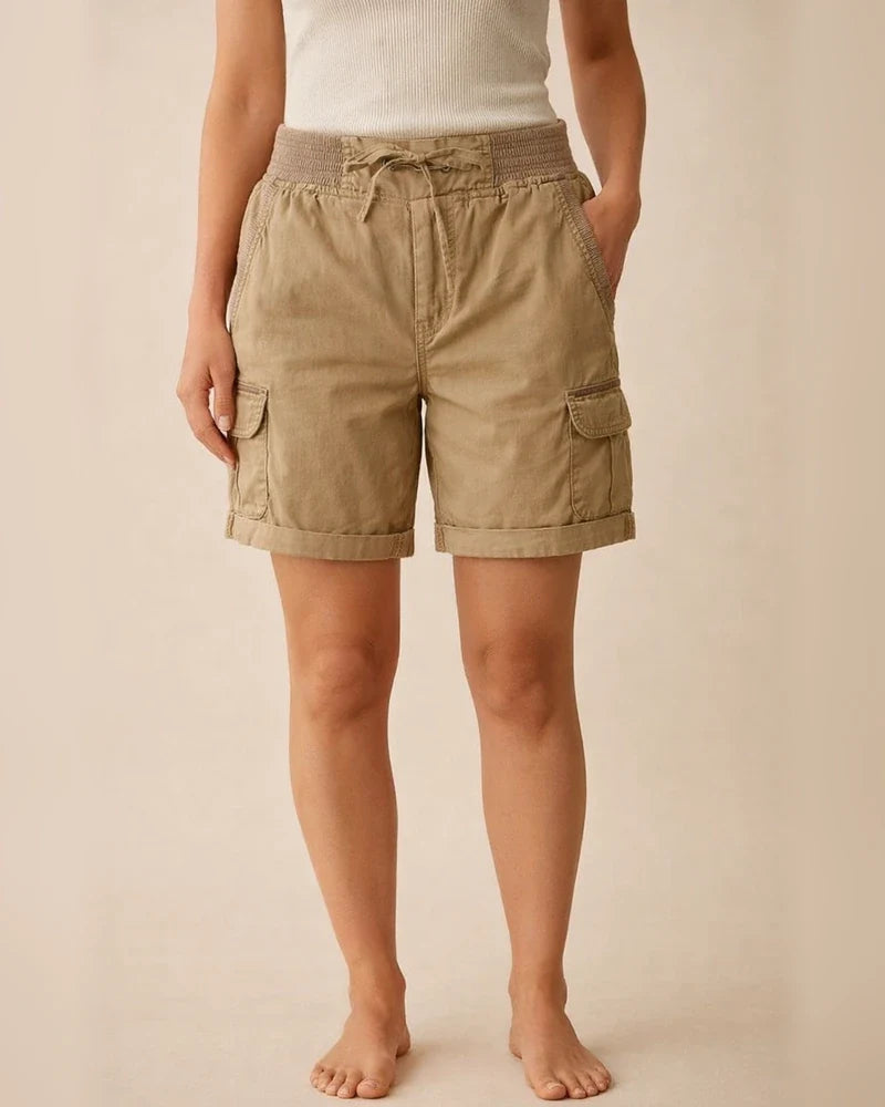 Women's High-waisted Work Pants Casual Pants Cotton Shorts Thin Section A Word Shorts | JRSEE:e2caf123-94ff-4f29-b8dd-e01030f78974