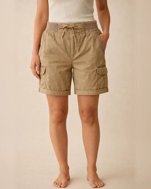 Women's High-waisted Work Pants Casual Pants Cotton Shorts Thin Section A Word Shorts | JRSEE:e2caf123-94ff-4f29-b8dd-e01030f78974