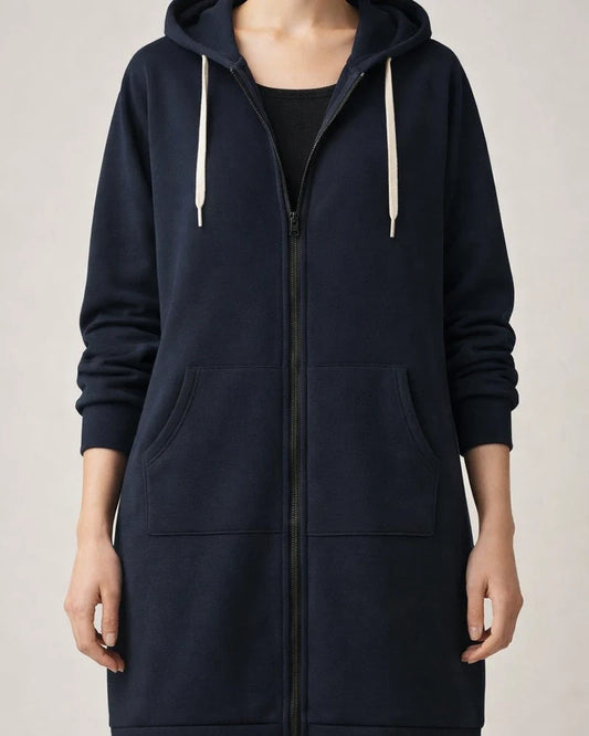 Women's Hooded Long-sleeved Medium-length Zipper Padded Sweater Solid Color Coat Plus Size S-5XL | JRSEE:12937581-4a59-4ec7-a571-728b5799ddf2