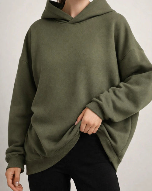 Women's Hooded Pullover Oversized Loose Casual Padded Solid Color Long-sleeved Loose Sweater | JRSEE:949e2ced-cf4a-42e8-a197-ec8c580e63a3
