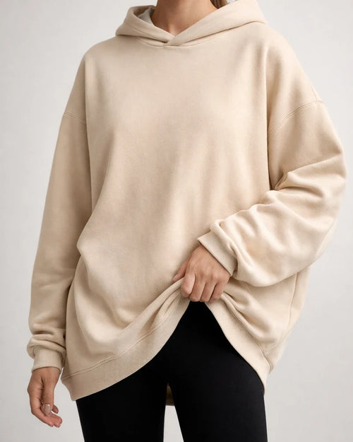 Women's Hooded Pullover Oversized Loose Casual Padded Solid Color Long-sleeved Loose Sweater | JRSEE:a8d75f8c-8132-4880-8248-499df2714434