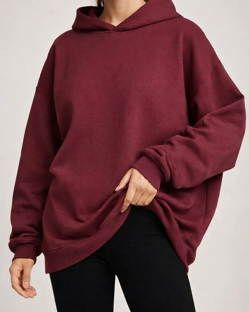 Women's Hooded Pullover Oversized Loose Casual Padded Solid Color Long-sleeved Loose Sweater | JRSEE:b71ff311-56d3-474e-8c6b-7bf85fb44e56
