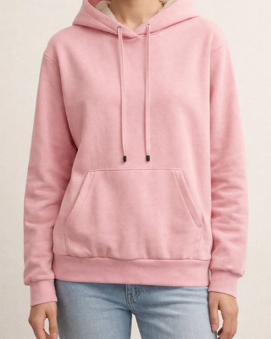 Women's Hoodie Sweatshirt Pullover Sherpa Fleece Teddy Front Pocket Pink Yellow Light Grey Solid Color Plain Casual Hoodie Long Sleeve Fleece S M L XL 2XL 3XL | JRSEE:bd149444-fca7-4061-b7d9-6488126719ed