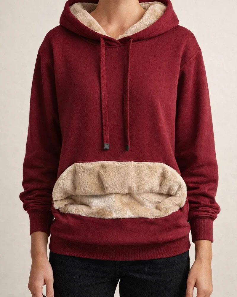 Women's Hoodie Sweatshirt Pullover Sherpa Fleece Teddy Front Pocket Pink Yellow Light Grey Solid Color Plain Casual Hoodie Long Sleeve Fleece S M L XL 2XL 3XL | JRSEE:46da4278-541d-48c0-98b0-dfc21a994831