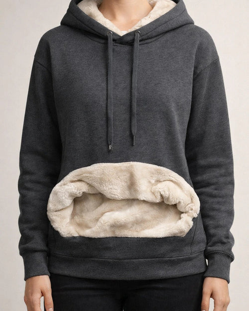 Women's Hoodie Sweatshirt Pullover Sherpa Fleece Teddy Front Pocket Pink Yellow Light Grey Solid Color Plain Casual Hoodie Long Sleeve Fleece S M L XL 2XL 3XL | JRSEE:a13ae639-26af-45fe-897d-f74e97b38be1