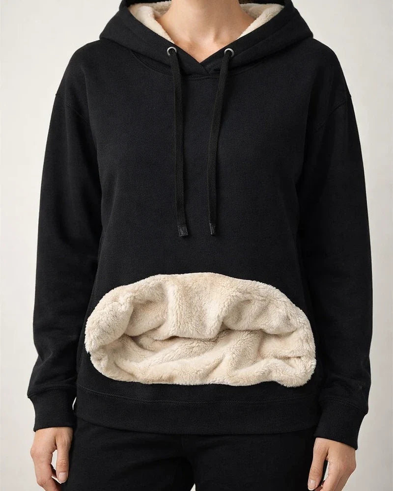 Women's Hoodie Sweatshirt Pullover Sherpa Fleece Teddy Front Pocket Pink Yellow Light Grey Solid Color Plain Casual Hoodie Long Sleeve Fleece S M L XL 2XL 3XL | JRSEE:af7f99bf-d583-4177-9447-de191f38bf56