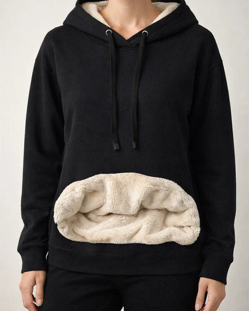Women's Hoodie Sweatshirt Pullover Sherpa Fleece Teddy Front Pocket Pink Yellow Light Grey Solid Color Plain Casual Hoodie Long Sleeve Fleece S M L XL 2XL 3XL | JRSEE:af7f99bf-d583-4177-9447-de191f38bf56