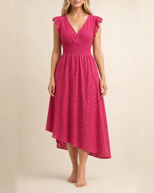 Women's Hot Section of The New Summer Rufflesleeve Waisted Hollowed Out Dresses | JRSEE:96187a11-5c7a-4d9f-94eb-470697658b3b