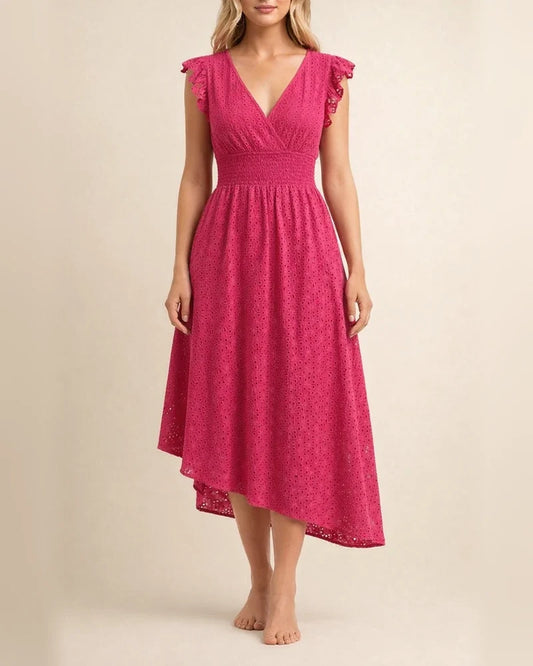 Women's Hot Section of The New Summer Rufflesleeve Waisted Hollowed Out Dresses | JRSEE:96187a11-5c7a-4d9f-94eb-470697658b3b