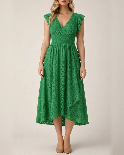 Women's Hot Section of The New Summer Rufflesleeve Waisted Hollowed Out Dresses | JRSEE:34a1474c-90df-4948-be27-860cd9c0306d