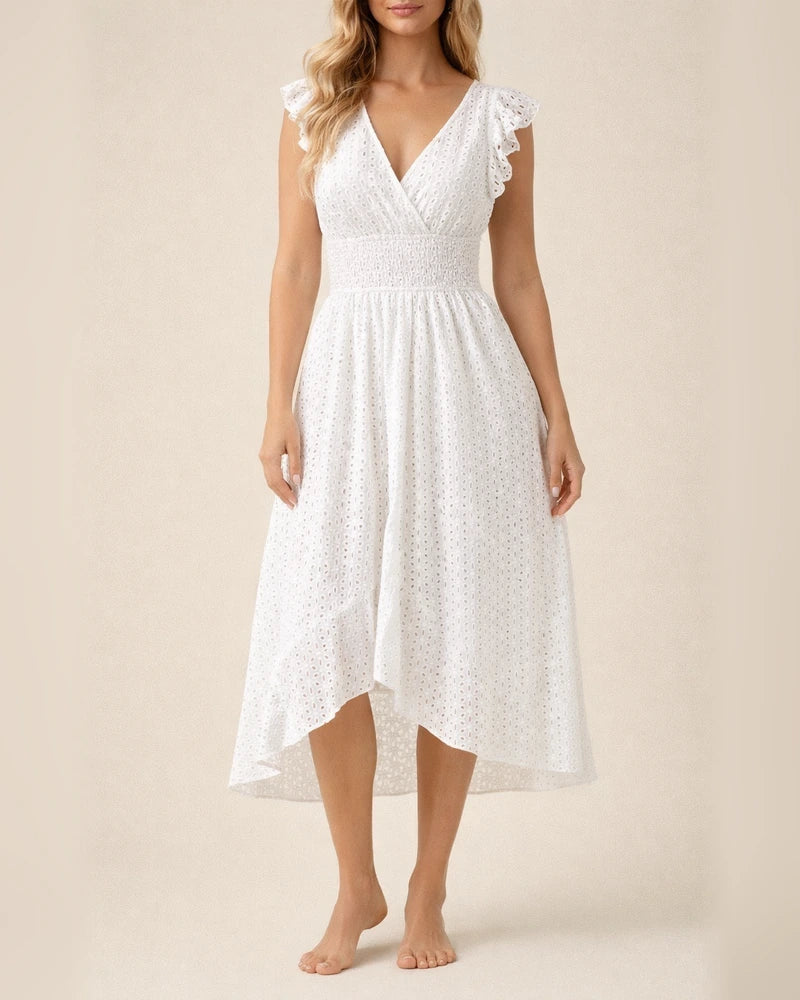 Women's Hot Section of The New Summer Rufflesleeve Waisted Hollowed Out Dresses | JRSEE:9dadf96b-f7d8-4cb2-bf30-f5740ce20494