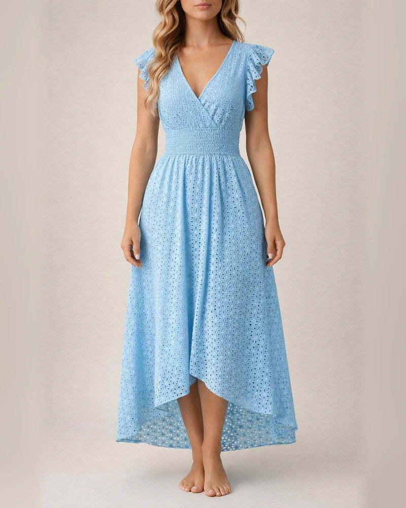 Women's Hot Section of The New Summer Rufflesleeve Waisted Hollowed Out Dresses | JRSEE:80449439-b21c-439f-ae30-9377e91b09d5