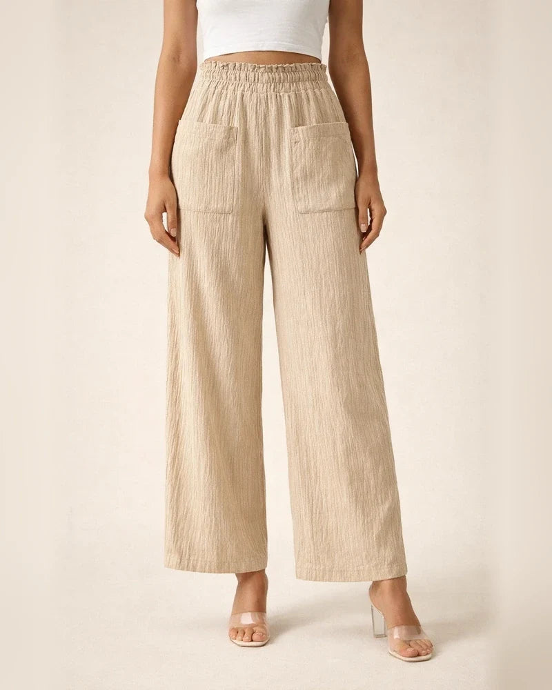 Women's Lightweight Solid-Color Casual Straight-Leg Pants for Summer | JRSEE:78e6c561-ad73-4f4b-8022-a5103f89b66b