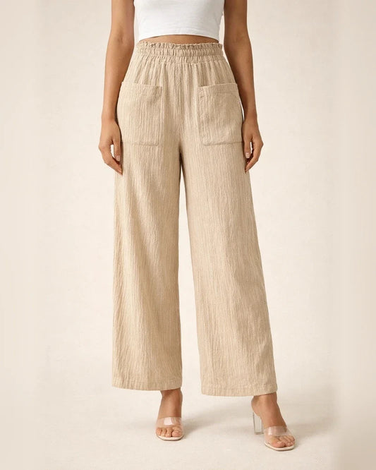 Women's Lightweight Solid-Color Casual Straight-Leg Pants for Summer | JRSEE:78e6c561-ad73-4f4b-8022-a5103f89b66b