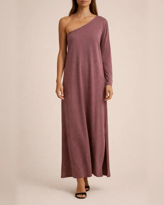 Women's Long Dress Maxi Dress Casual Dress Pure Color Streetwear Casual Outdoor Daily Vacation Split Cold Shoulder Long Sleeve One Shoulder Dress Regular Fit Black Red Dark Grey Summer Spring S M L | JRSEE:75798b22-2fa6-4cfe-99de-462c066e43c5