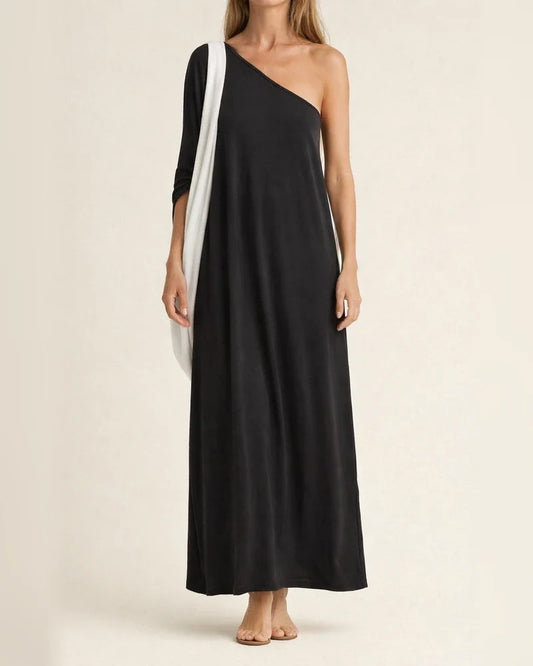 Women's Long Dress Maxi Dress Casual Dress Pure Color Streetwear Casual Outdoor Daily Vacation Split Cold Shoulder Long Sleeve One Shoulder Dress Regular Fit Black Red Dark Grey Summer Spring S M L | JRSEE:f8f14b42-a8e7-41b4-bfce-8d1949f9aa12