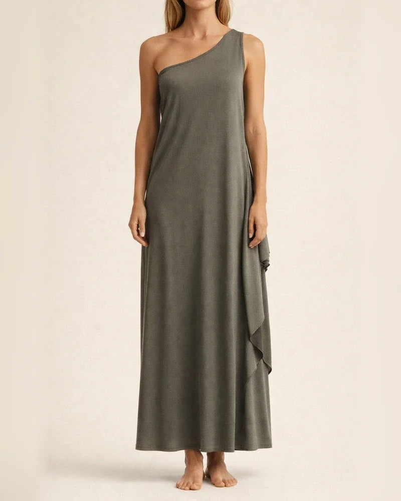 Women's Long Dress Maxi Dress Casual Dress Pure Color Streetwear Casual Outdoor Daily Vacation Split Cold Shoulder Long Sleeve One Shoulder Dress Regular Fit Black Red Dark Grey Summer Spring S M L | JRSEE:c2bee2f0-6809-4df5-b197-54386d38a156
