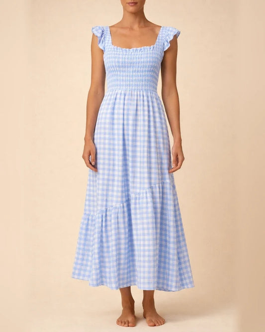 Women's Long Dress Maxi Dress Casual Dress Swing Dress Sundress Plaid Fashion Streetwear Outdoor Daily Date High Waist Print Sleeveless Strap Dress Regular Fit Black Red Sky Blue Spring Summer S M L | JRSEE:a1fdc32d-085a-4e88-903c-8e1bbd10fe74