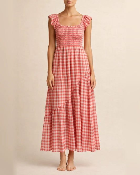 Women's Long Dress Maxi Dress Casual Dress Swing Dress Sundress Plaid Fashion Streetwear Outdoor Daily Date High Waist Print Sleeveless Strap Dress Regular Fit Black Red Sky Blue Spring Summer S M L | JRSEE:9efc2941-fde0-4fa1-98ae-d898b83f4205