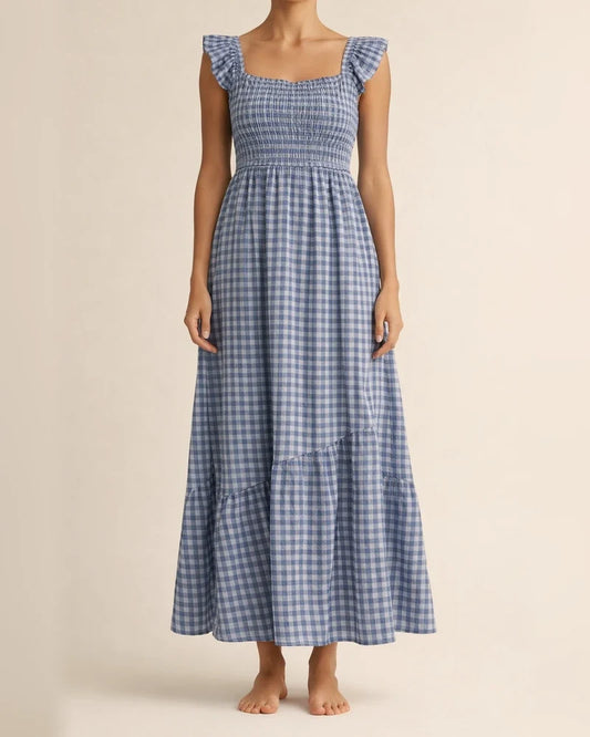 Women's Long Dress Maxi Dress Casual Dress Swing Dress Sundress Plaid Fashion Streetwear Outdoor Daily Date High Waist Print Sleeveless Strap Dress Regular Fit Black Red Sky Blue Spring Summer S M L | JRSEE:c8742fc4-4533-42a7-9a2a-8f1ff8d74ef4