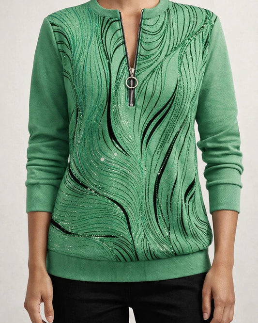 Women’s Long-Sleeve Casual Hoodie with Bohemian Print | JRSEE:fb41db3b-5244-4225-9375-71f3b2f1f846