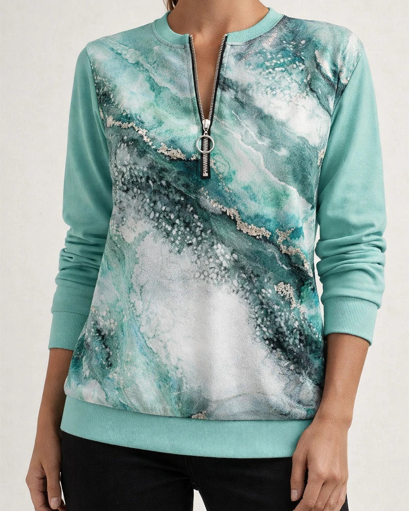 Women’s Long-Sleeve Casual Hoodie with Bohemian Print | JRSEE:4b371f5d-66c3-499a-bcd0-584240a3c050