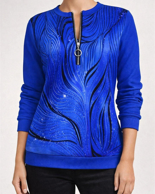 Women’s Long-Sleeve Casual Hoodie with Bohemian Print | JRSEE:1ff15173-3a46-45d4-a67c-7f28b30dcca9