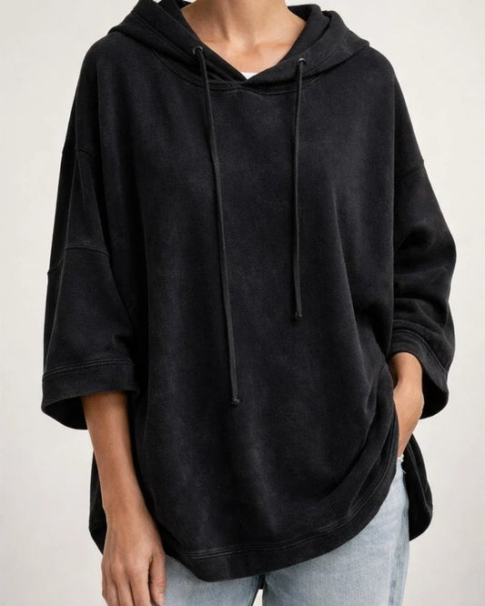 Women’s Loose-Fit Fall/Winter Hooded Sweatshirt with Batwing Sleeves | JRSEE:1476670a-8d6e-4d6b-8756-6c886b1bd091