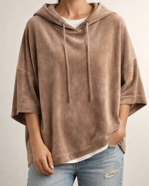 Women’s Loose-Fit Fall/Winter Hooded Sweatshirt with Batwing Sleeves | JRSEE:7c94f6ec-7d1f-4003-90d5-3c44f5646dc4