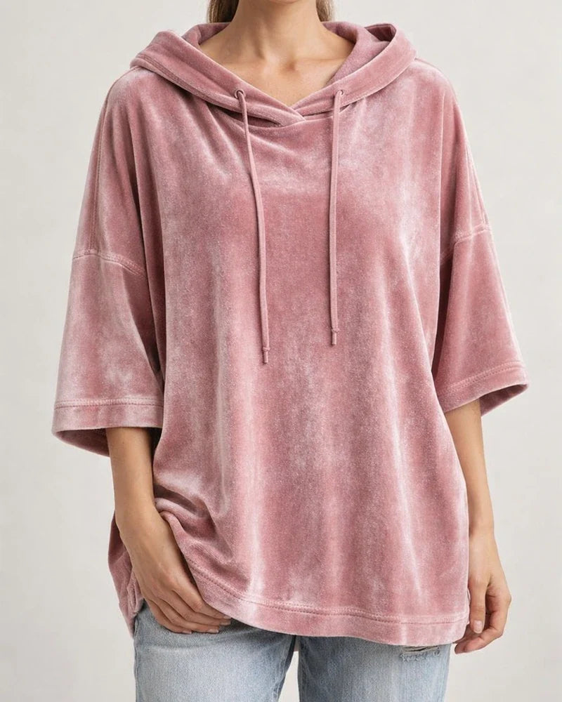 Women’s Loose-Fit Fall/Winter Hooded Sweatshirt with Batwing Sleeves | JRSEE:1534f710-3007-47a9-84cc-6b9d7f0945a9