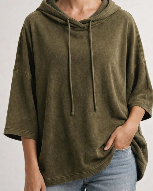 Women’s Loose-Fit Fall/Winter Hooded Sweatshirt with Batwing Sleeves | JRSEE:50e83a0f-d3e3-4cc8-8211-69d19bef87eb