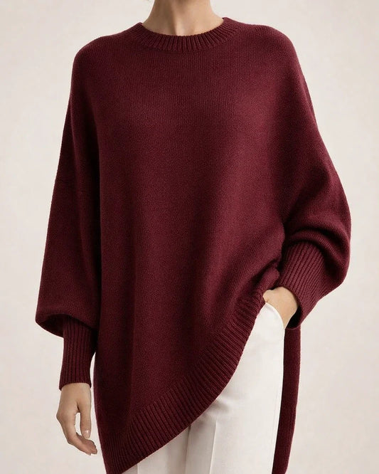 Women's Loose-Fit Solid Color Crew Neck Knit Sweater with Dropped Shoulder Sleeves for Fall/Winter | JRSEE:ed2ef9be-1a47-4973-a67f-78777e9a7c6a