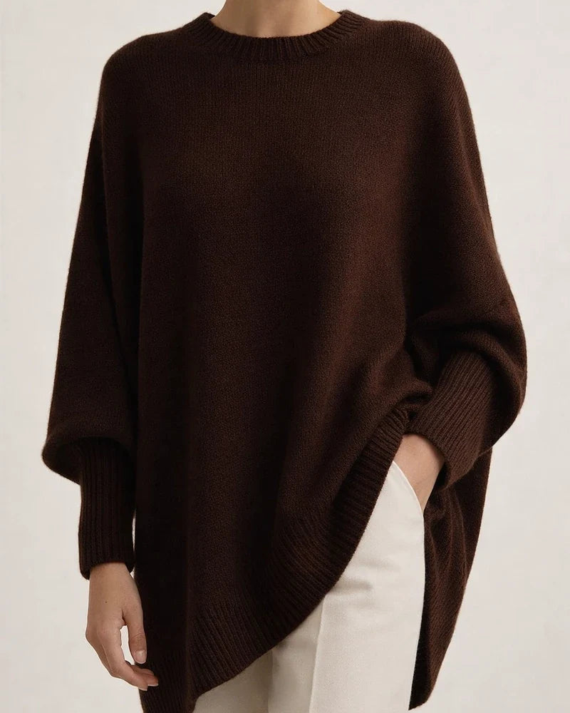 Women's Loose-Fit Solid Color Crew Neck Knit Sweater with Dropped Shoulder Sleeves for Fall/Winter | JRSEE:460e7525-684e-4086-b9bf-ed4b9410fce5
