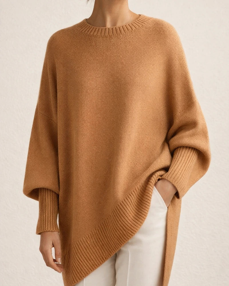 Women's Loose-Fit Solid Color Crew Neck Knit Sweater with Dropped Shoulder Sleeves for Fall/Winter | JRSEE:7b1e299b-0ec2-42ff-b07f-c6824935a743