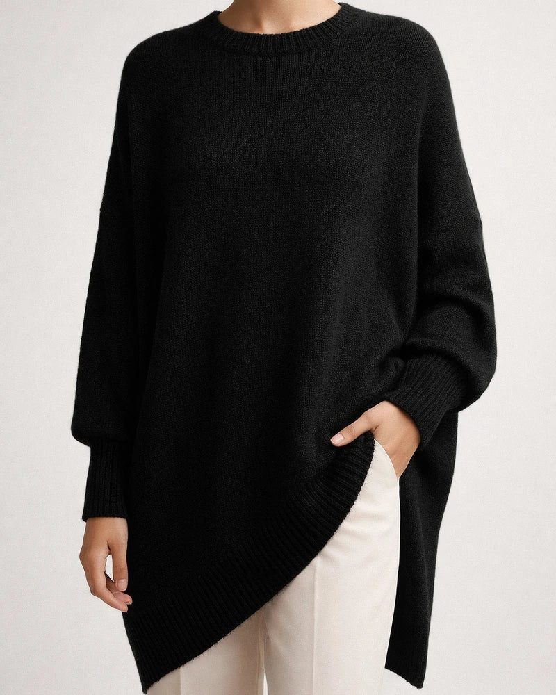 Women's Loose-Fit Solid Color Crew Neck Knit Sweater with Dropped Shoulder Sleeves for Fall/Winter | JRSEE:58ee68e3-a944-4845-be6c-6ecd7d3970c8
