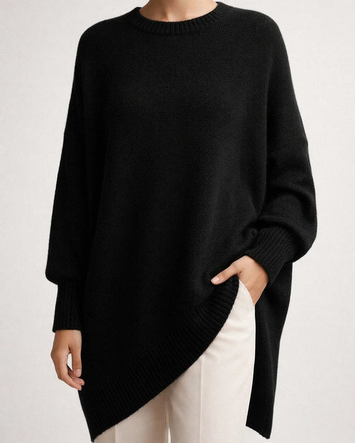 Women's Loose-Fit Solid Color Crew Neck Knit Sweater with Dropped Shoulder Sleeves for Fall/Winter | JRSEE:58ee68e3-a944-4845-be6c-6ecd7d3970c8