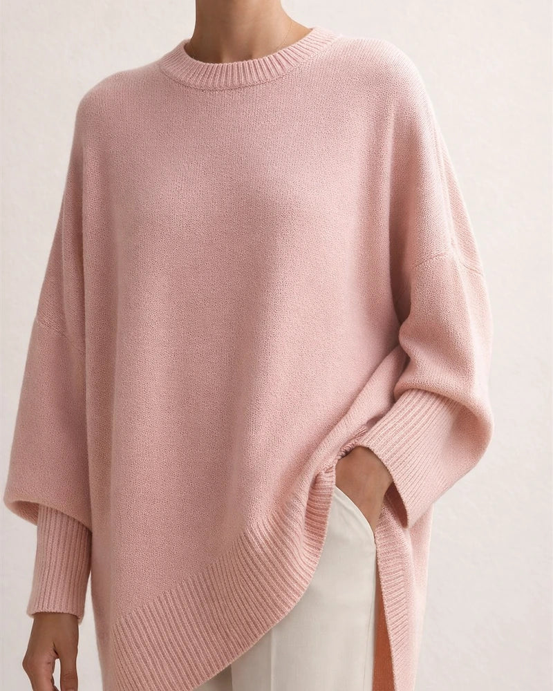 Women's Loose-Fit Solid Color Crew Neck Knit Sweater with Dropped Shoulder Sleeves for Fall/Winter | JRSEE:7e33c0e7-71aa-4129-8be1-15f76bb72cd1