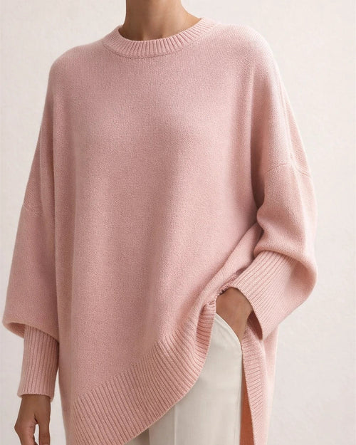 Women's Loose-Fit Solid Color Crew Neck Knit Sweater with Dropped Shoulder Sleeves for Fall/Winter | JRSEE:7e33c0e7-71aa-4129-8be1-15f76bb72cd1