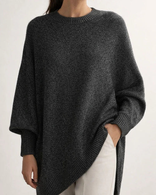 Women's Loose-Fit Solid Color Crew Neck Knit Sweater with Dropped Shoulder Sleeves for Fall/Winter | JRSEE:94e71b1a-d652-4911-9b56-ccf9f6873ebc