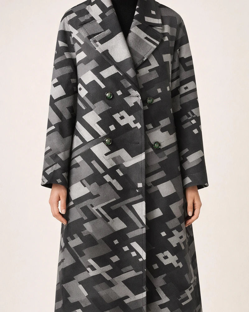 Women's Loose Winter and Fall Tweed Printed Jacket Warm Long Temperament Coat | JRSEE:581d3467-e327-431c-a7f4-e0e697b137d5