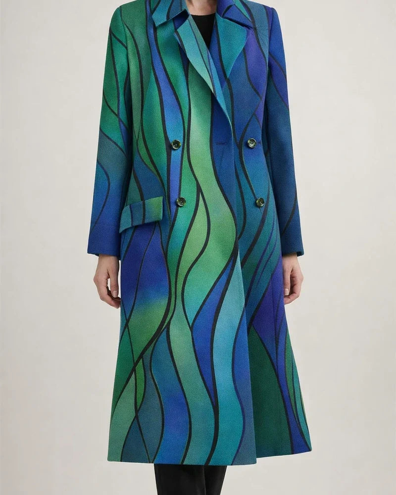 Women's Loose Winter and Fall Tweed Printed Jacket Warm Long Temperament Coat | JRSEE:a249f186-5348-43f8-a5fe-21f9f4d009bc