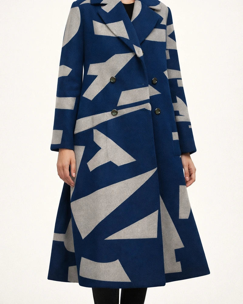 Women's Loose Winter and Fall Tweed Printed Jacket Warm Long Temperament Coat | JRSEE:39801453-c862-493e-9789-4b7a471c17a1