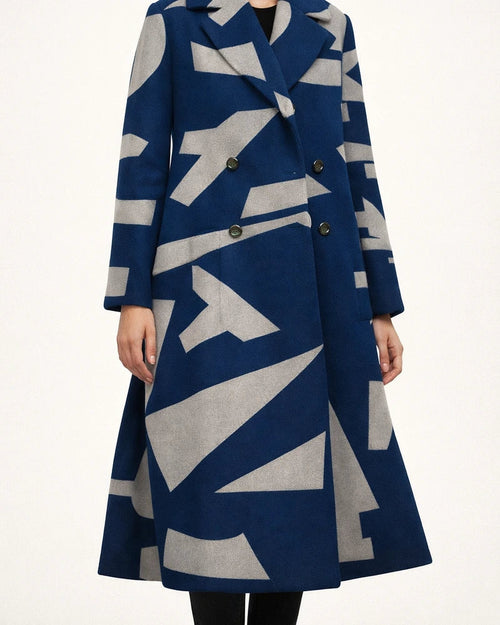 Women's Loose Winter and Fall Tweed Printed Jacket Warm Long Temperament Coat | JRSEE:39801453-c862-493e-9789-4b7a471c17a1