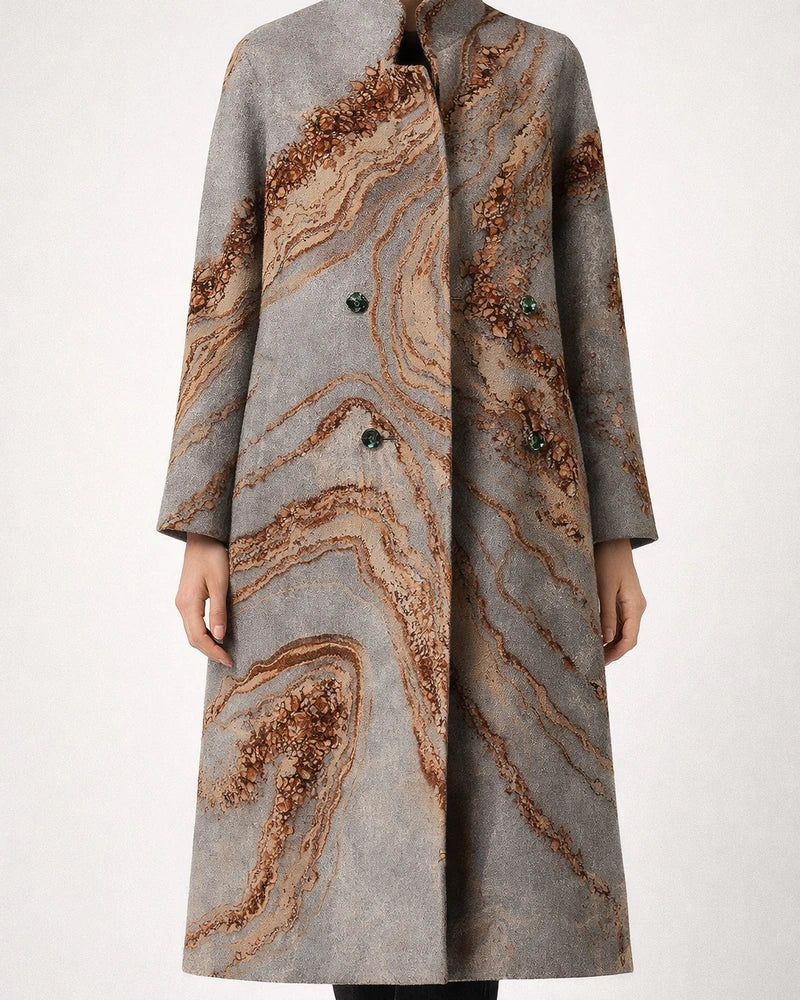 Women's Loose Winter and Fall Tweed Printed Jacket Warm Long Temperament Coat | JRSEE:cac119a5-c2ff-4d3c-a9d9-738cd393e4bd